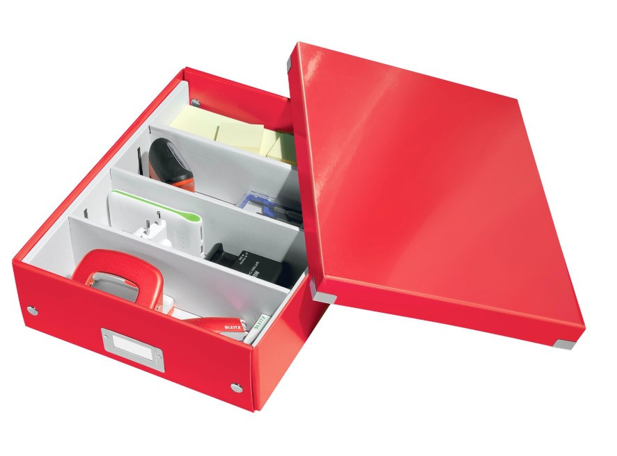 Pudełko z przegródkami Leitz Click&Store WOW średnie czerwone 60580026